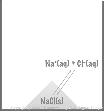 The reactions that take place in a saturated table salt solution.